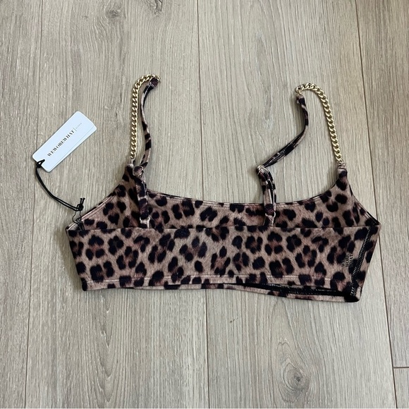 WeWoreWhat Chain Leopard Cami Bra Top - Picture 6 of 7